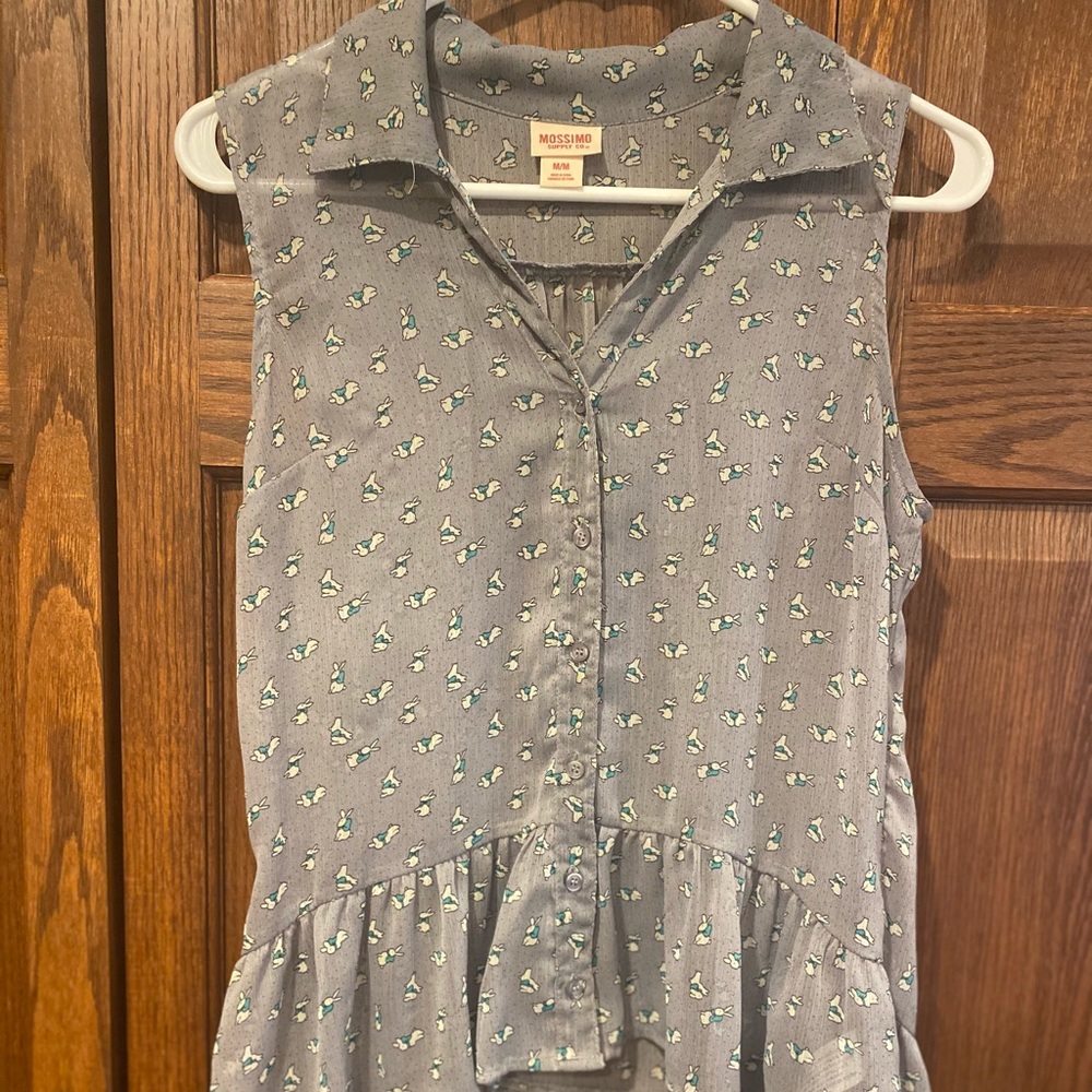 Sheer, sleeveless bunny blouse